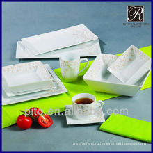 Домашний цветной глазурованный керамический набор для ужина